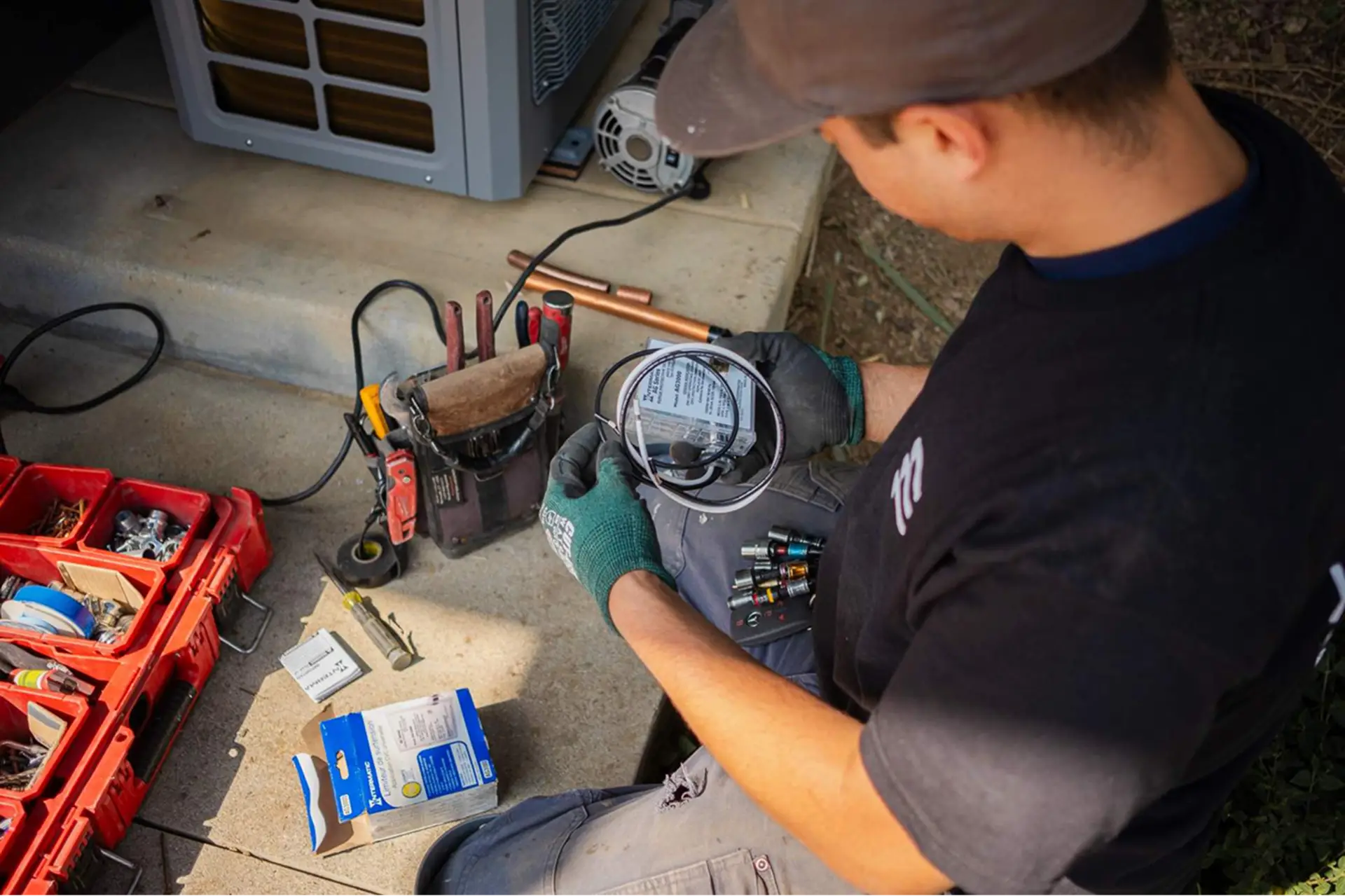 Electric Air installer at work — Electric Air, serving Pinole, CA